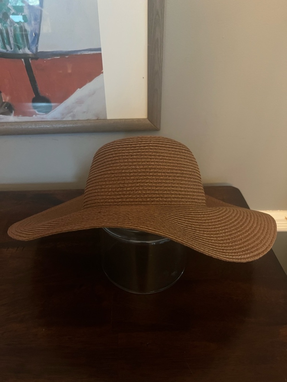 chatties Brown Braided Wide Brim Straw Sun Hat